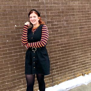 Black Denim Dress Size XL With Pockets